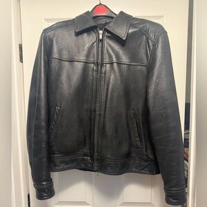 Guess Men's Black Leather Jacket